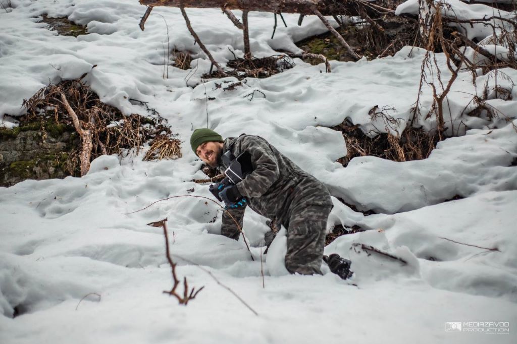 2.	Сергей Шангин на себе испытал, что значит лежать в снегу. Фото предоставлено Сергеем Шангиным
